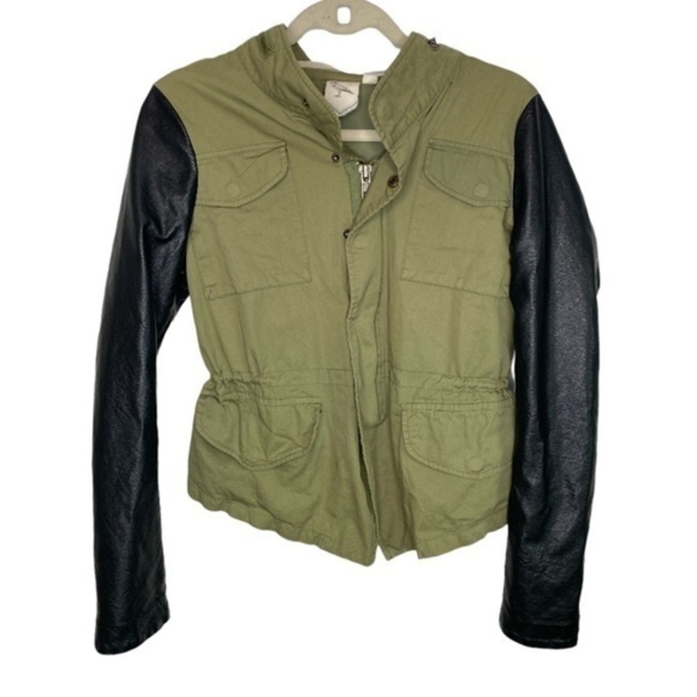 White Crow Leather Utility Jacket Green Size Small